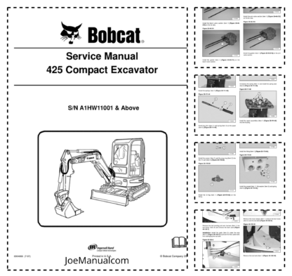 Bobcat 425 Excavator Service Manual SN A1HW11001