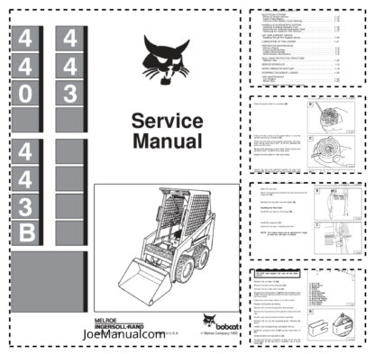 Bobcat 440 443 443B Skid Steer Loaders Service Manual