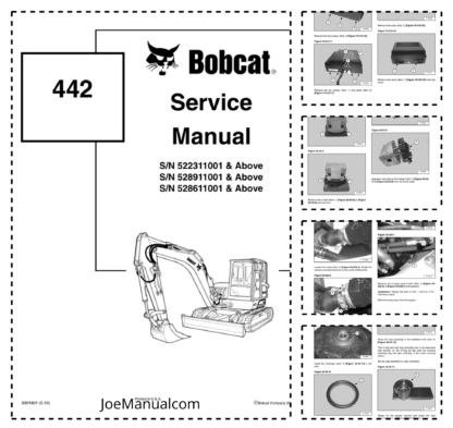 Bobcat 442 Excavator Service Manual SN 522311001 528911001 528611001