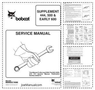 Bobcat 444 500 600 Skid Steer Loaders Service Manual Supplement