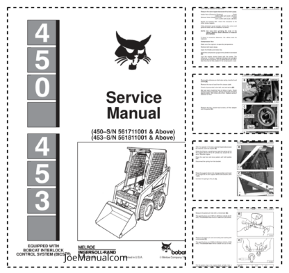 Bobcat 450 453 Skid Steer Loaders Service Manual SN 561711001 561811001