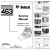 Bobcat 463 Skid Steer Loader Service Manual SN 52001100 519911001