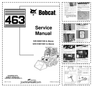 Bobcat 463 Skid Steer Loader Service Manual SN 52001100 519911001