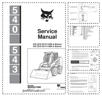 Bobcat 540 543 Loader Service Manual SN 501011999 501111999