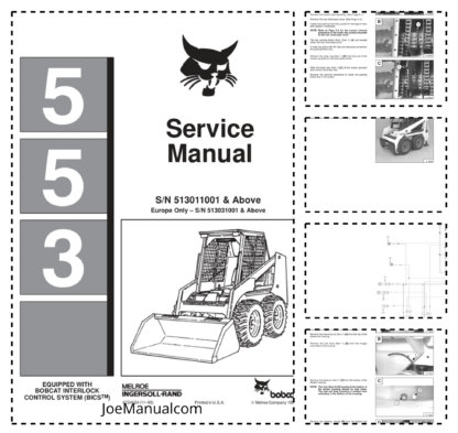 Bobcat 553 Loader Service Manual SN 513011001 513031001