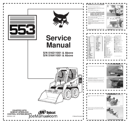 Bobcat 553 Loader Service Manual SN 516311001 516411001