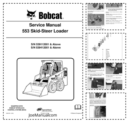 Bobcat 553 Loader Service Manual SN 539112001 539412001