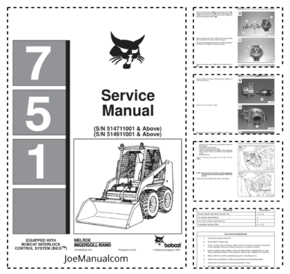 Bobcat 751 Loader Service Manual SN 514711001 514911001