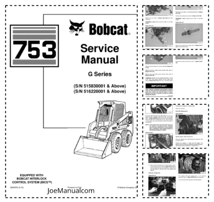 Bobcat 753 Loader Service Manual SN 515830001 516220001