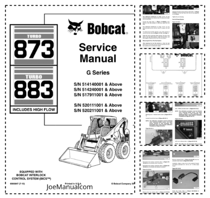 Bobcat 873 883 Loader Service Manual 2010