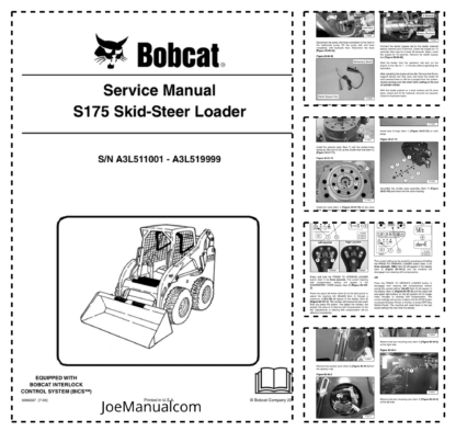 Bobcat S175 Skidsteer Loader Service Manual SN A3L511001 to A3L519999