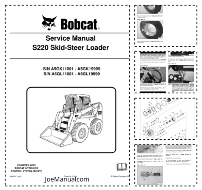 Bobcat S220 Skidsteer Loader Service Manual SN A5GK11001 A5GL11001