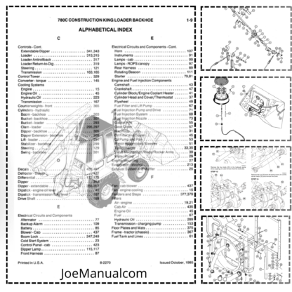 CASE 780C Construction King Loader Backhoe Parts Catalog