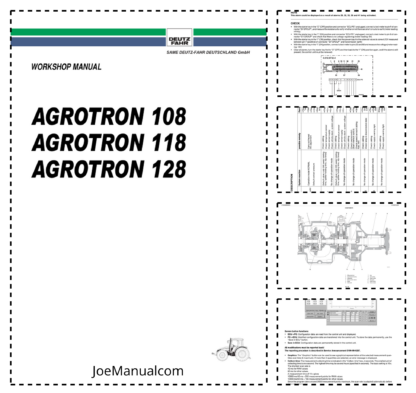 Deutz Fahr Agrotron 108 118 128 Tractor Workshop Manual