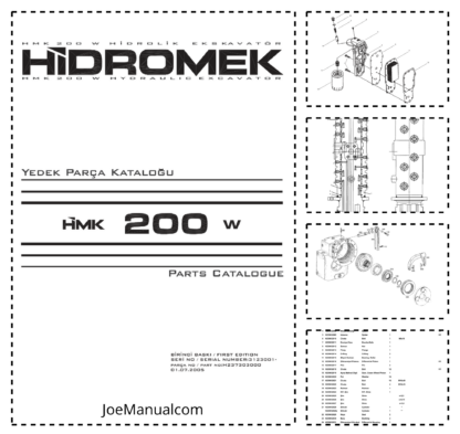 Hidromek HMK 200W Hydraulic Excavator Parts Catalog 2005