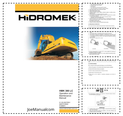 Hidromek HMK 300LC Excavator Operation and Maintenance Manual