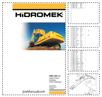 Hidromek HMK 300LC Excavator Parts Catalog