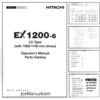 Hitachi EX1200-6 LC Excavator Operator Manual, Parts Catalog