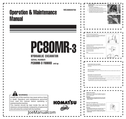 Komatsu PC80MR-3 Excavator Operation and Maintenance Manual