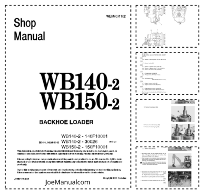 Komatsu WB140-2 WB150-2 Backhoe Loader Shop Service Manual WEBD001102