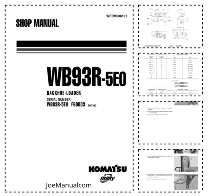 Komatsu WB93R-5 Backhoe Shop Manual F60003 and up