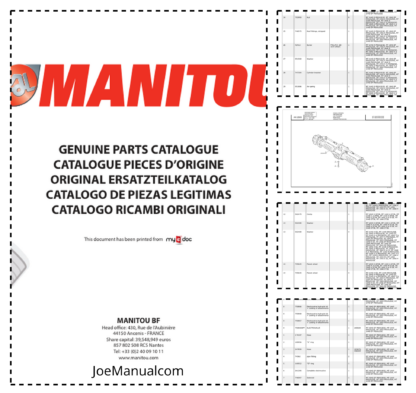 Manitou MT 1440 1840 Telescopic Handler Parts Catalog