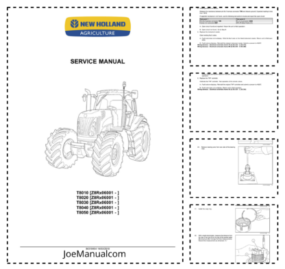 New Holland T8010 T8020 T8030 T8040 T8050 Tractors Service Manual