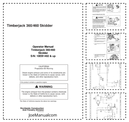 Timberjack 360 460 Skidder Operation Manual 10EB1402 up