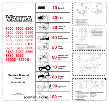 Valtra Valmet Hi Tech 6000 8950 Tractor Service Manual