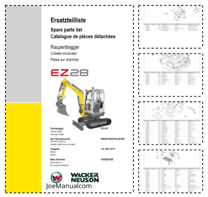 Wacker Neuson EZ28 Excavator Parts Catalog