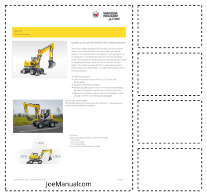 Wacker Neuson Wheel Excavators EW100 Specs