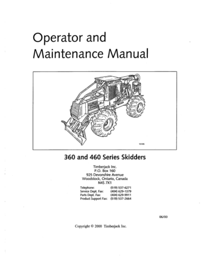 Timberjack 360 460 Skidder Operation Manual 10EB1402 up - Image 4