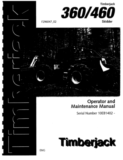 Timberjack 360 460 Skidder Operation Manual 10EB1402 up - Image 3