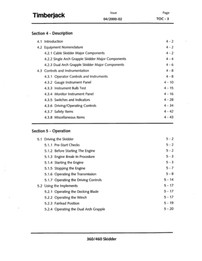 Timberjack 360 460 Skidder Operation Manual 10EB1402 up - Image 8