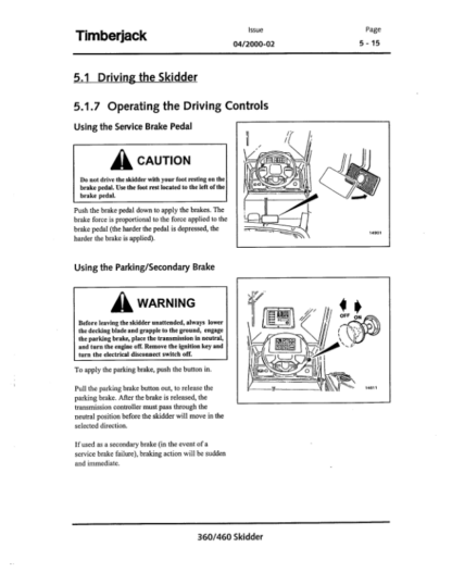 Timberjack 360 460 Skidder Operation Manual 10EB1402 up - Image 9