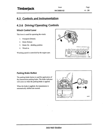Timberjack 360 460 Skidder Operation Manual 10EB1402 up - Image 14