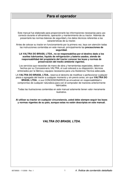 Valtra BH145 BH165 BH180 BH185i BH205i Tractors Operators Manual - Image 3