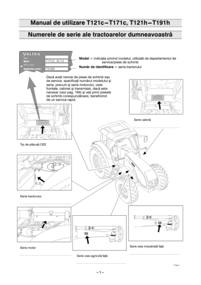 Valtra T121c T171c T121h T191h Tractors User Manual - Image 3