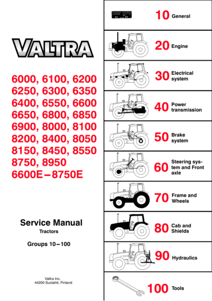 Valtra Valmet Hi Tech 6000 8950 Tractor Service Manual - Image 2