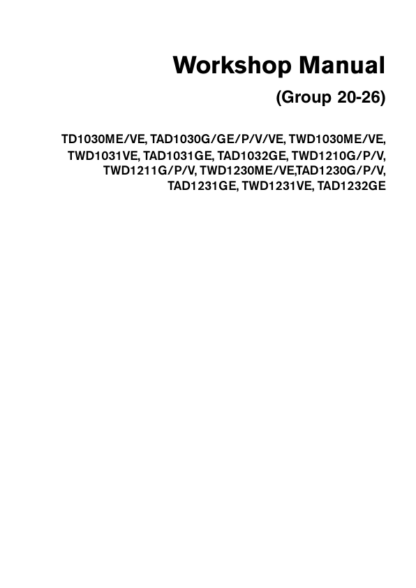 Volvo Penta TD1030ME VEG GEP- TAD1232GE Workshop Manual - Image 2