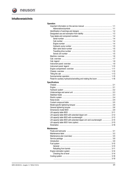 Wacker Neuson 8003 Track Excavator Service Manual - Image 4