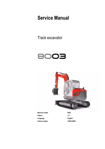 Wacker Neuson 8003 Track Excavator Service Manual - Image 2