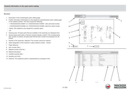 Wacker Neuson ET18  Track Excavators Spare Parts Catalog - Image 8