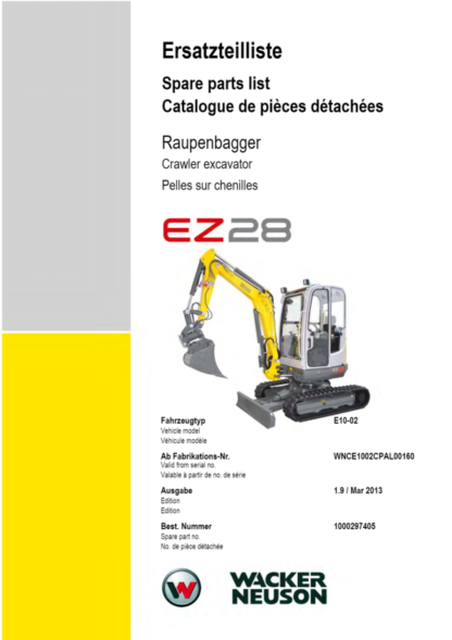 Wacker Neuson EZ28 Excavator Parts Catalog - Image 2