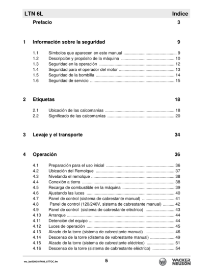 Wacker Neuson LTN 6L Light Tower Operators Manual - Image 3