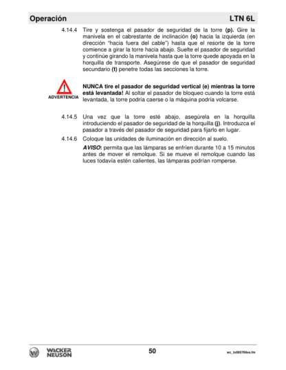 Wacker Neuson LTN 6L Light Tower Operators Manual - Image 6