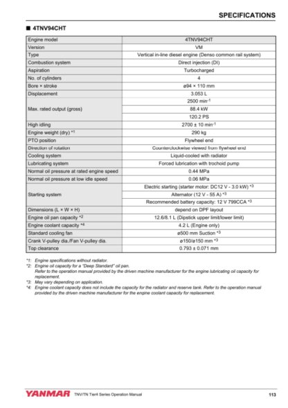 Yanmar TNV Series Common Rail Engines Operation Manual - Image 7