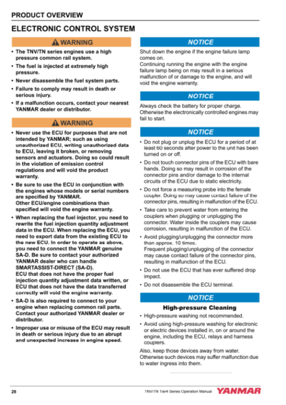 Yanmar TNV Series Common Rail Engines Operation Manual - Image 9