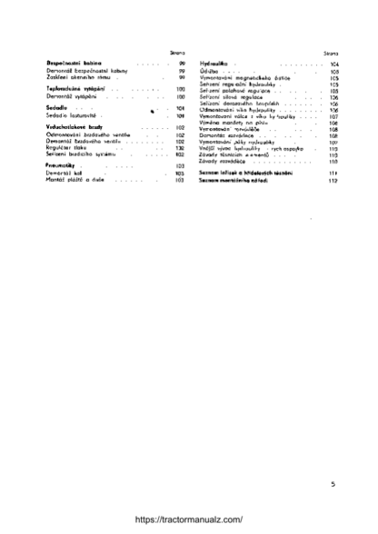 Zetor 47 57 67 Series Tractors Service Manual - Image 6