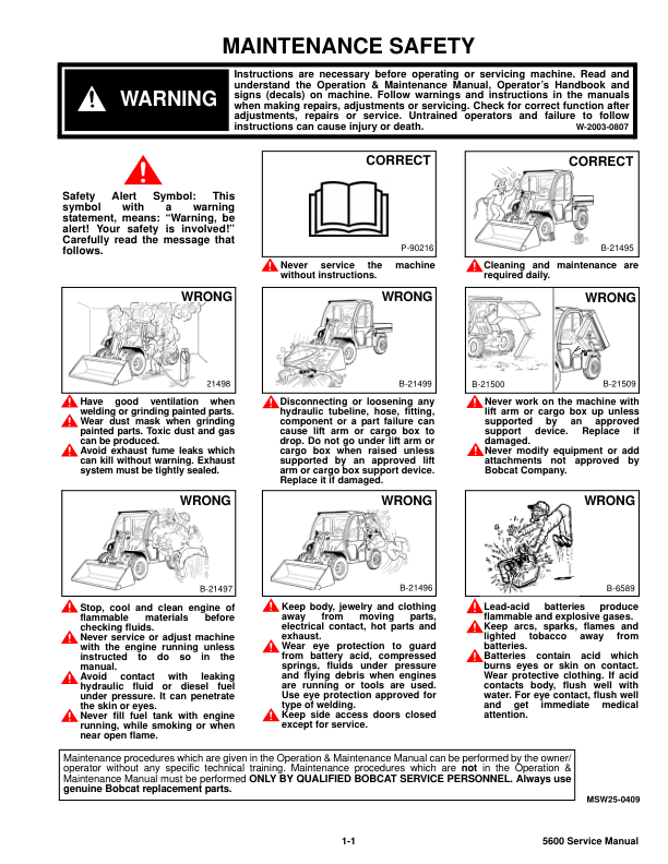 Bobcat 5600 Utility Work Machine Service Manual A94Y11001 - Image 3